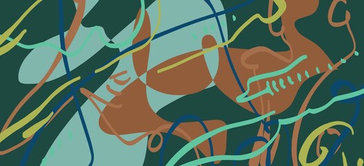 Abstract image for printing. Picture for modern interiors. The picture is painted by hand on a tablet. © neurostructure