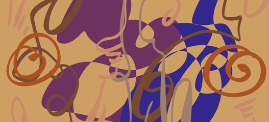 Abstract image for printing. Picture for modern interiors. The picture is painted by hand on a tablet. © neurostructure