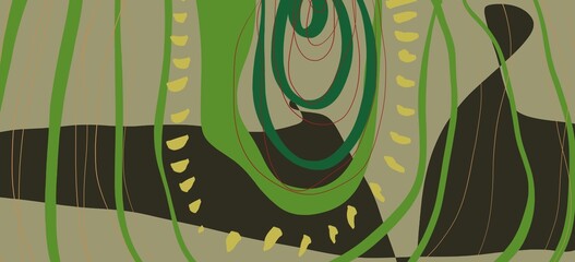 Abstract image for printing. Picture for modern interiors. The picture is painted by hand on a tablet. © neurostructure