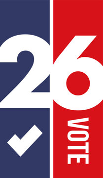 US Midterm Elections 2026. Vote 2026. Vote day. US Election. American flag Patriotic poster. Web banner. Vector illustration