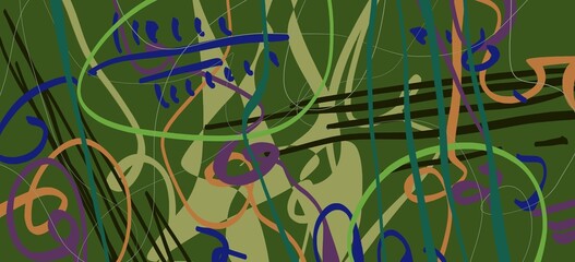 Abstract image for printing. Picture for modern interiors. The picture is painted by hand on a tablet. © neurostructure