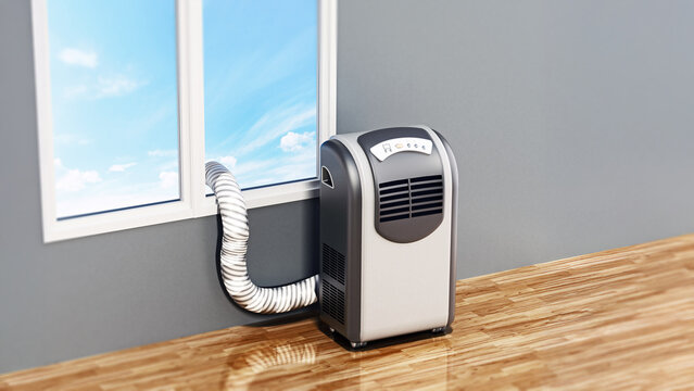 Generic illustration of mobile air conditioner. 3D illustration
