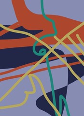 Abstract image for printing. Picture for modern interiors. The picture is painted by hand on a tablet. © neurostructure