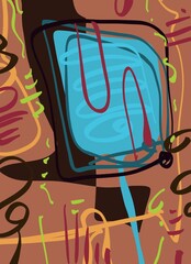 Abstract image for printing. Picture for modern interiors. The picture is painted by hand on a tablet. © neurostructure