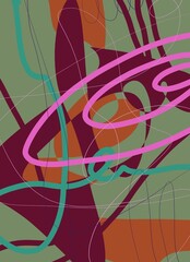 Abstract image for printing. Picture for modern interiors. The picture is painted by hand on a tablet. © neurostructure