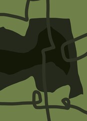 Abstract image for printing. Picture for modern interiors. The picture is painted by hand on a tablet. © neurostructure