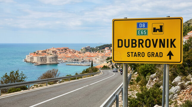 Scenic Road Leads To Historic Dubrovnik Old Town Croatia