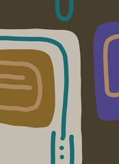 Abstract image for printing. Picture for modern interiors. The picture is painted by hand on a tablet. © neurostructure