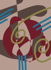 Abstract image for printing. Picture for modern interiors. The picture is painted by hand on a tablet. © neurostructure