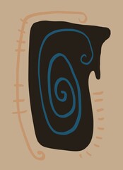 Abstract image for printing. Picture for modern interiors. The picture is painted by hand on a tablet. © neurostructure