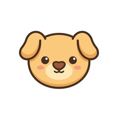 Fototapeta premium Cute dog face illustration