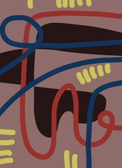 Abstract image for printing. Picture for modern interiors. The picture is painted by hand on a tablet. © neurostructure