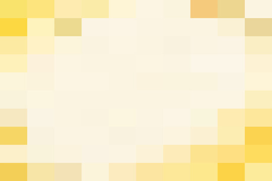 Pixelated mosaic background, featuring a grid, of squares in, shades of yellow, cream, and pale, gold for a, bright digital texture