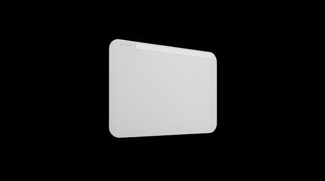 Modern tablet computer mockup presented at an angle against a solid black background.