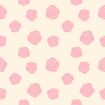 Pink Rose Flower Seamless Pattern Background. Elegant Romantic Floral Texture Backdrop for Valentine Day, Wedding Invitation, Textile Fashion, and Gift Wrapping Paper. Vector Illustration