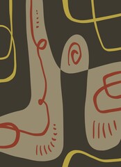 Abstract image for printing. Picture for modern interiors. The picture is painted by hand on a tablet. © neurostructure