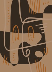 Abstract image for printing. Picture for modern interiors. The picture is painted by hand on a tablet. © neurostructure