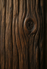 Fototapeta premium Sustainability and nature background, weathered dark wood texture with organic grain and knot for rustic interior design and eco friendly construction