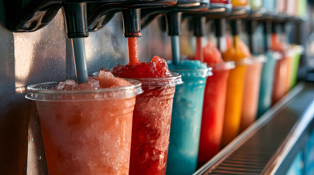 Close up of slushy machine for summer