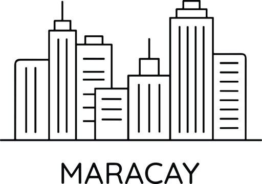 Minimal Maracay city skyline outline illustration with modern buildings and clean architectural line art