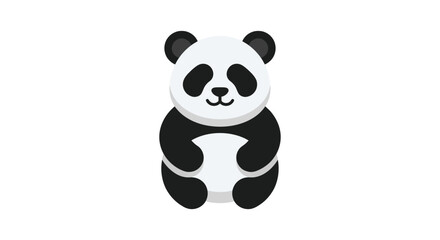 A stylized panda illustration features a white and black color scheme against a white background © MDMEHEDI