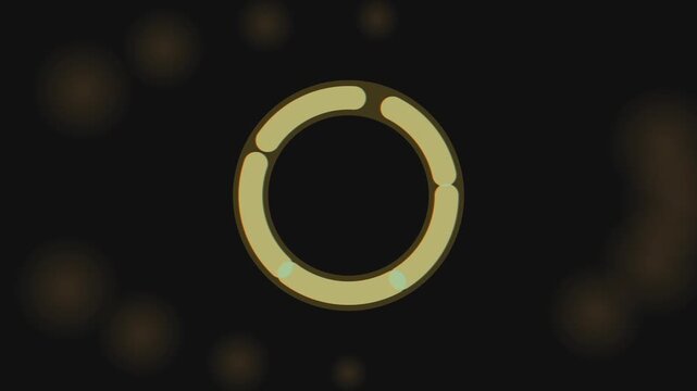 Circular glowing ring with soft highlights in dark ambient setting