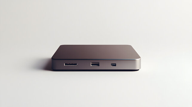 Compact Mini PC Computer with USB Ports on White Background