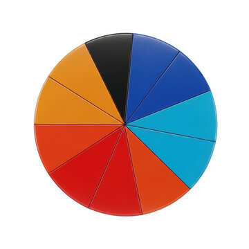 Colorful pie chart divided into four equal segments