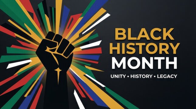 Black History Month celebration with unity and colorful explosion design