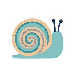 Cartoon snail with swirled shell © flafio