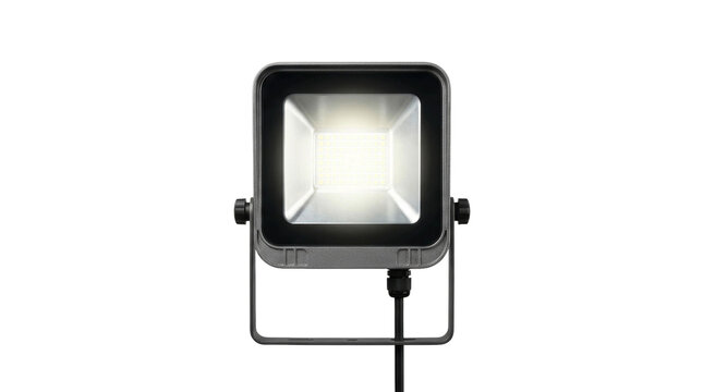 Modern outdoor LED floodlight with adjustable bracket and bright illumination