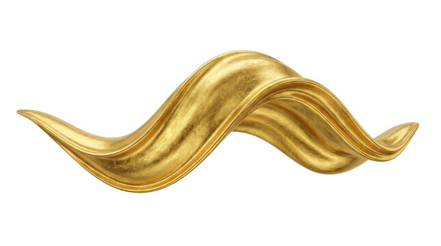 Elegant golden ribbon flowing in a smooth, sinuous wave shape