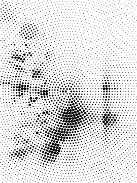 Abstract halftone pattern with radial dot gradient effect