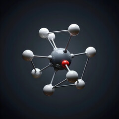 Obraz premium Biotechnology and molecular research, scientific innovation with a complex chemical structure model for pharmaceutical development and medical discovery
