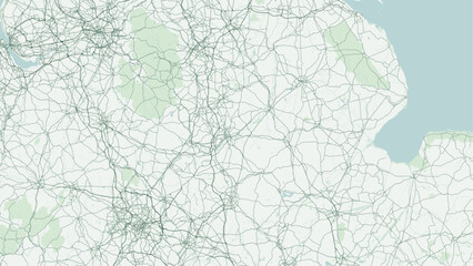 Fototapeta premium Modern minimalist vector map of Carlton, Nottinghamshire, UK. Scalable market town street grid, River Trent valley, Carlton Square, Gedling borders, and rail transit for wall art print posters.