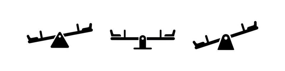 Obraz premium Playground Seesaw and Outdoor Teeter Totter Icon Set