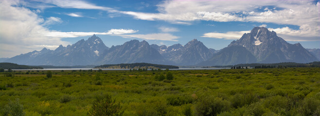 Teton mountain range in spring