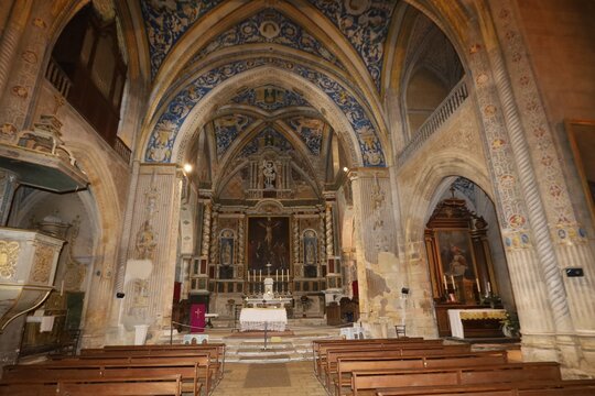 Eglise Saint Michel, &eacute;glise de style gothique m&eacute;ridional, village de Cordes sur Ciel, d&eacute;partement du Tarn, France