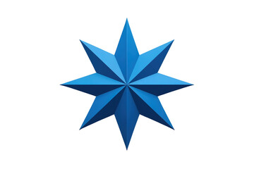 Fototapeta premium Faceted blue eight point star