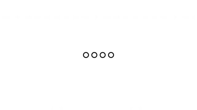 animated abstract loading progress bar with 4 looping dots with outline