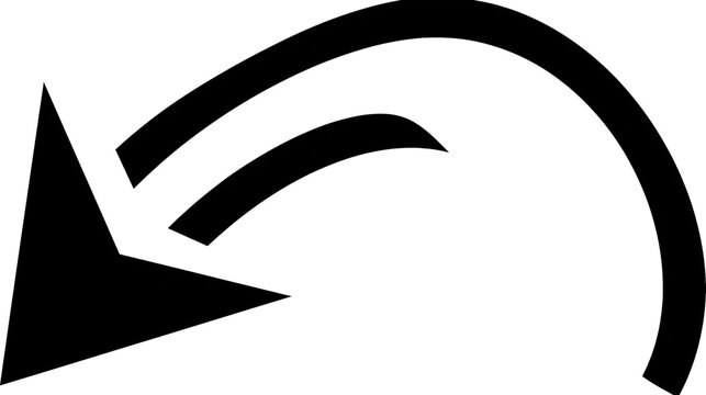Isolated black curved arrow pointing left above C (28).p text on dark bar element