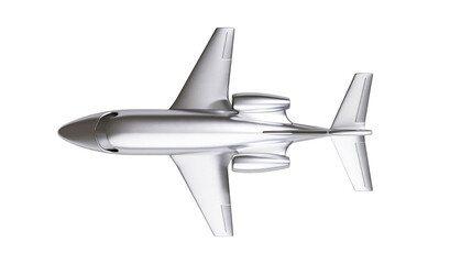 Isolated sleek silver private jet, modern business airplane for executive air travel design concept © Aoife