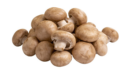 Isolated fresh raw brown cremini mushrooms, edible fungi heap, organic healthy food ingredient © Oisin