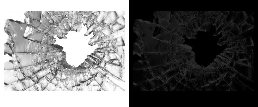 Shattered Glass Impact Texture with Hole and Alpha Mask