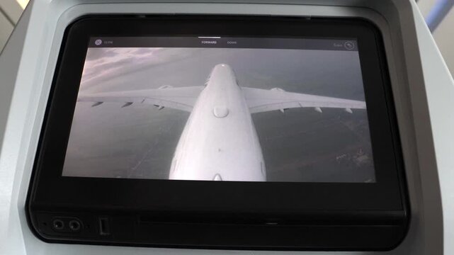 A view of the display of a flying aircraft