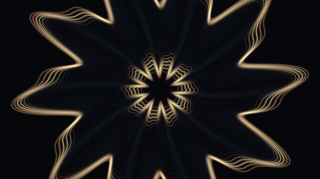 Elegant gold mandala with a multi-line star design on a dark background. Perfect for luxury branding, motion graphics, and cinematic transitions.