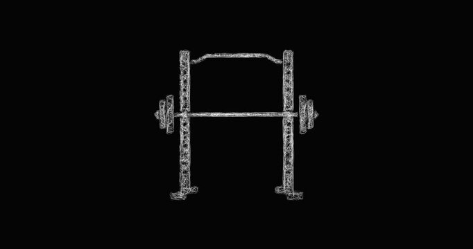Sketch power rack icon animation - smooth progressive reveal