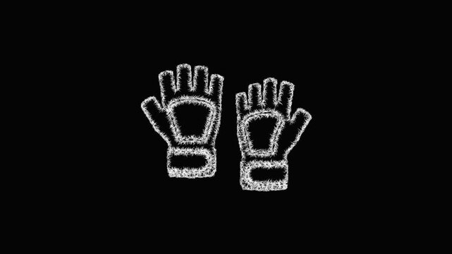 Sketch lifting gloves icon animation - smooth progressive reveal
