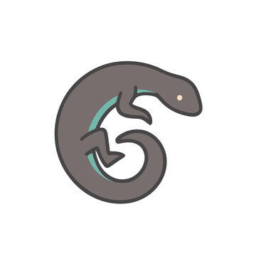 Illustration of a stylized lizard