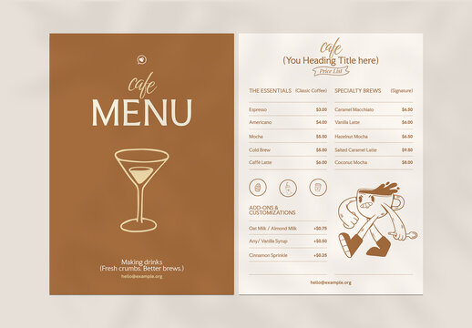 Minimal Coffee Shop Brand Identity Menu Template